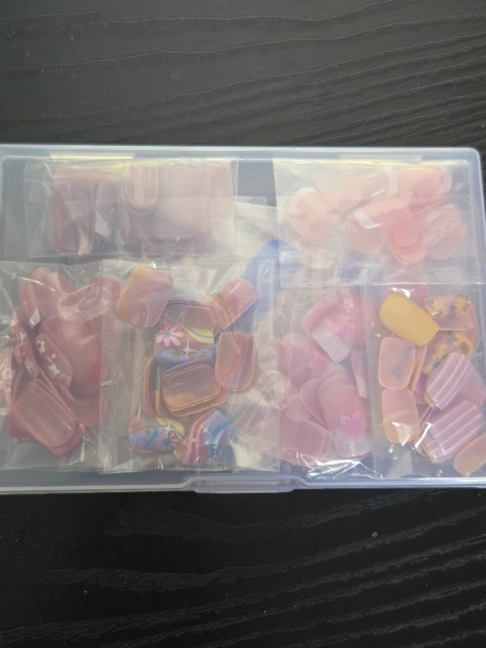 New case of 6 packs (144 pieces) press on nail variety pack . 12 sizes  6 styles
